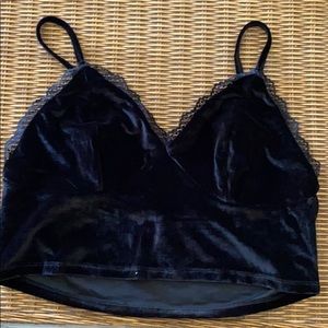 SHEIN Plus Lace Velvet Cami Top